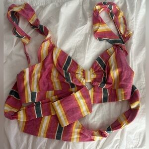 BCBGeneration Multicolor Striped Crop Top